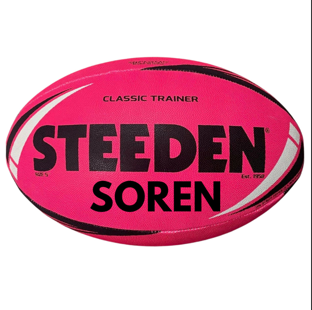 PERSONALISED MULTI COLOUR STEEDEN RUGBY LEAGUE BALL (Size 5)