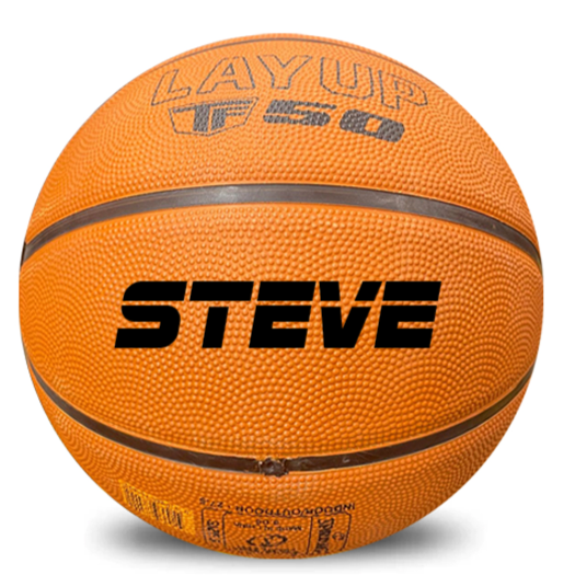 PERSONALISED SPALDING TF-50 RUBBER BASKETBALL (Size 5,6 & 7)