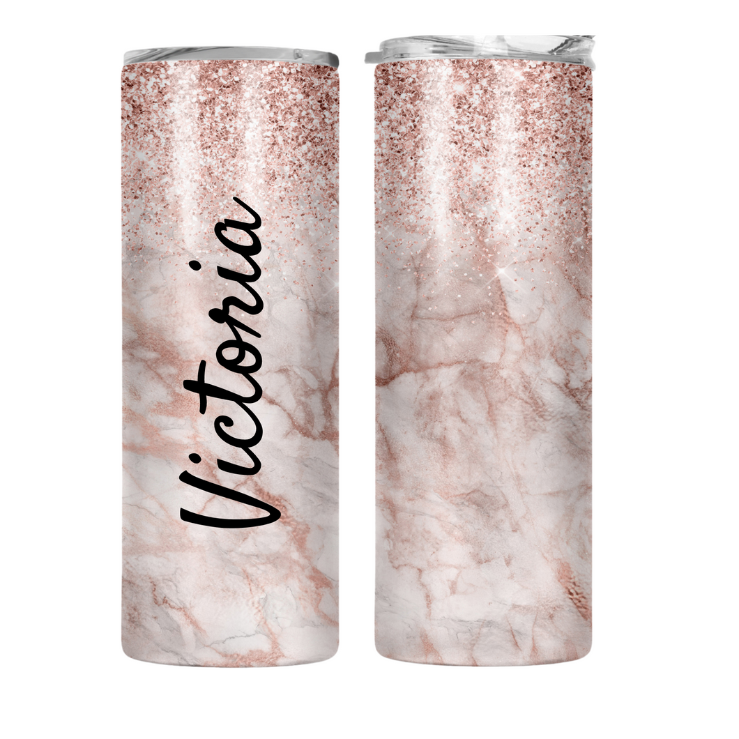 ROSE MARBLE 590ML PERSONALISED TUMBLER