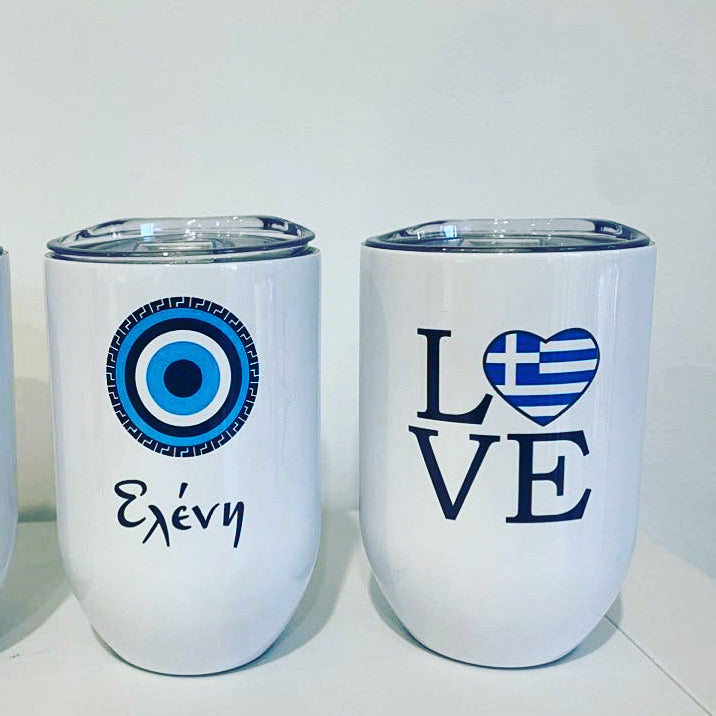 GREEK DESIGN STEMLESS TUMBLER 340ML